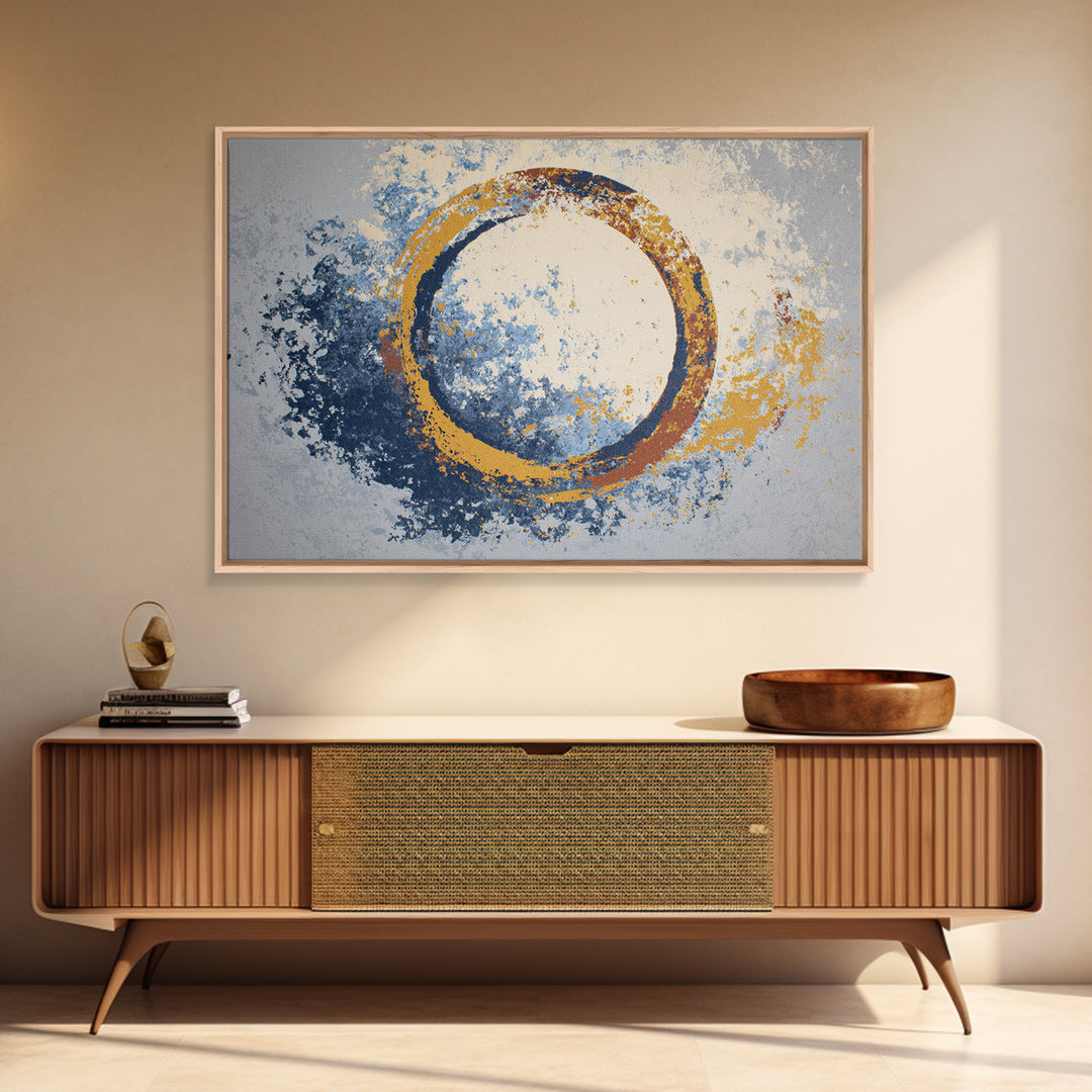 Single Brushstroke Circle Canvas Print, Minimalist Art, Abstract Painting, Living Room Decor, Fine Art, Minimal, MIN-3x2-98