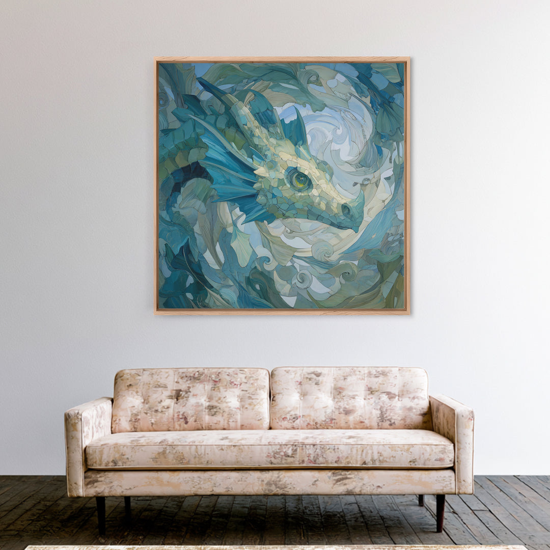 Sea Dragon Drifting Among Kelp Framed Canvas Print, Marine Life Art, Ocean Prints, Living Room Decor, Fine Art, Marine, MLA-1x1-65