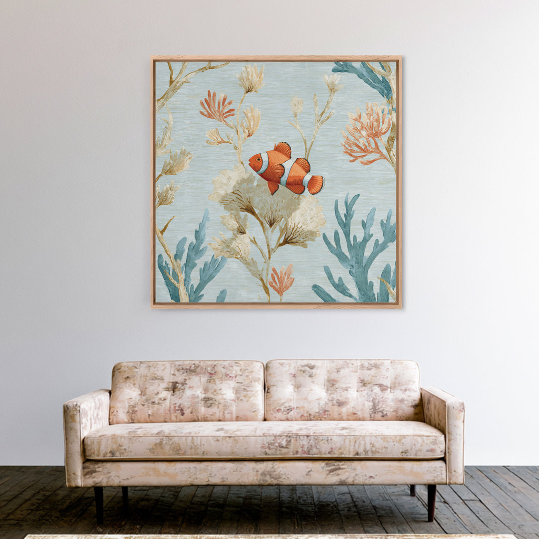 Clownfish Around Anemone Tentacles Canvas Print, Marine Life Art, Marine Life, Living Room Decor, Fine Art, Marine, Art Print, MLA-1x1-92