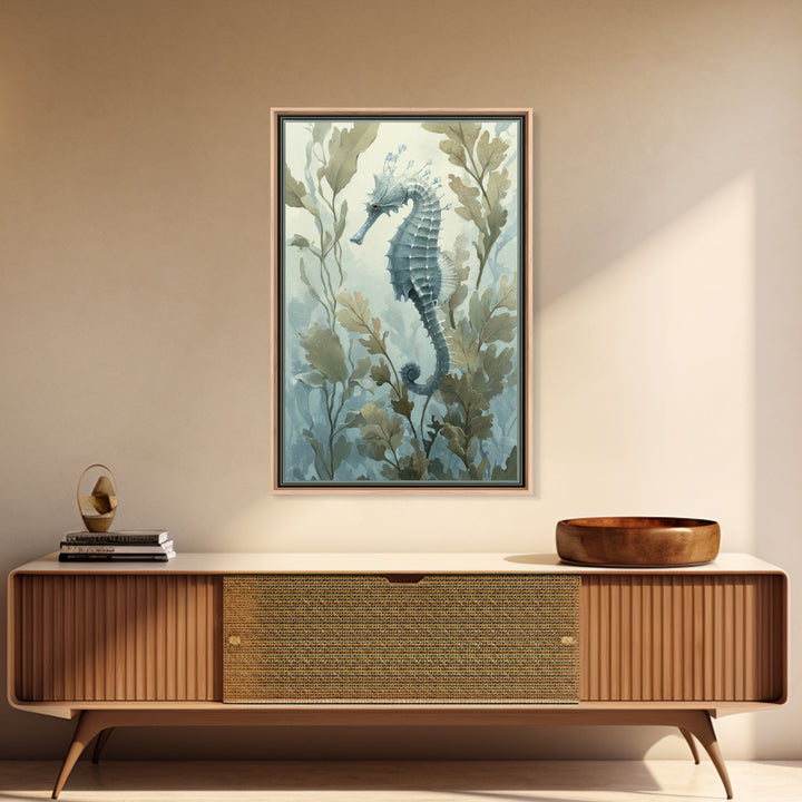 Sea Dragon Drifting Among Kelp Framed Canvas Print, Marine Life Art, Home Decor, Living Room Decor, Fine Art, Marine, MLA-2x3-25