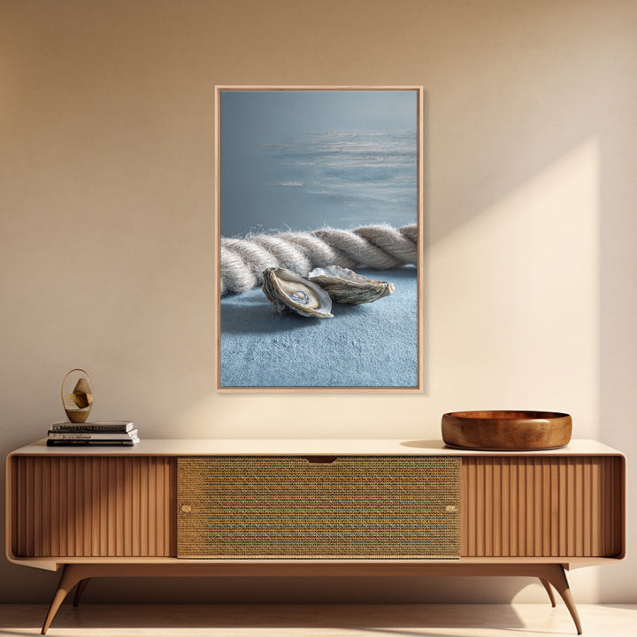 Oyster Shells with Pearly Highlights Canvas Print, Marine Life Art, Wall Decor, Living Room Decor, Fine Art, Marine, MLA-2x3-54
