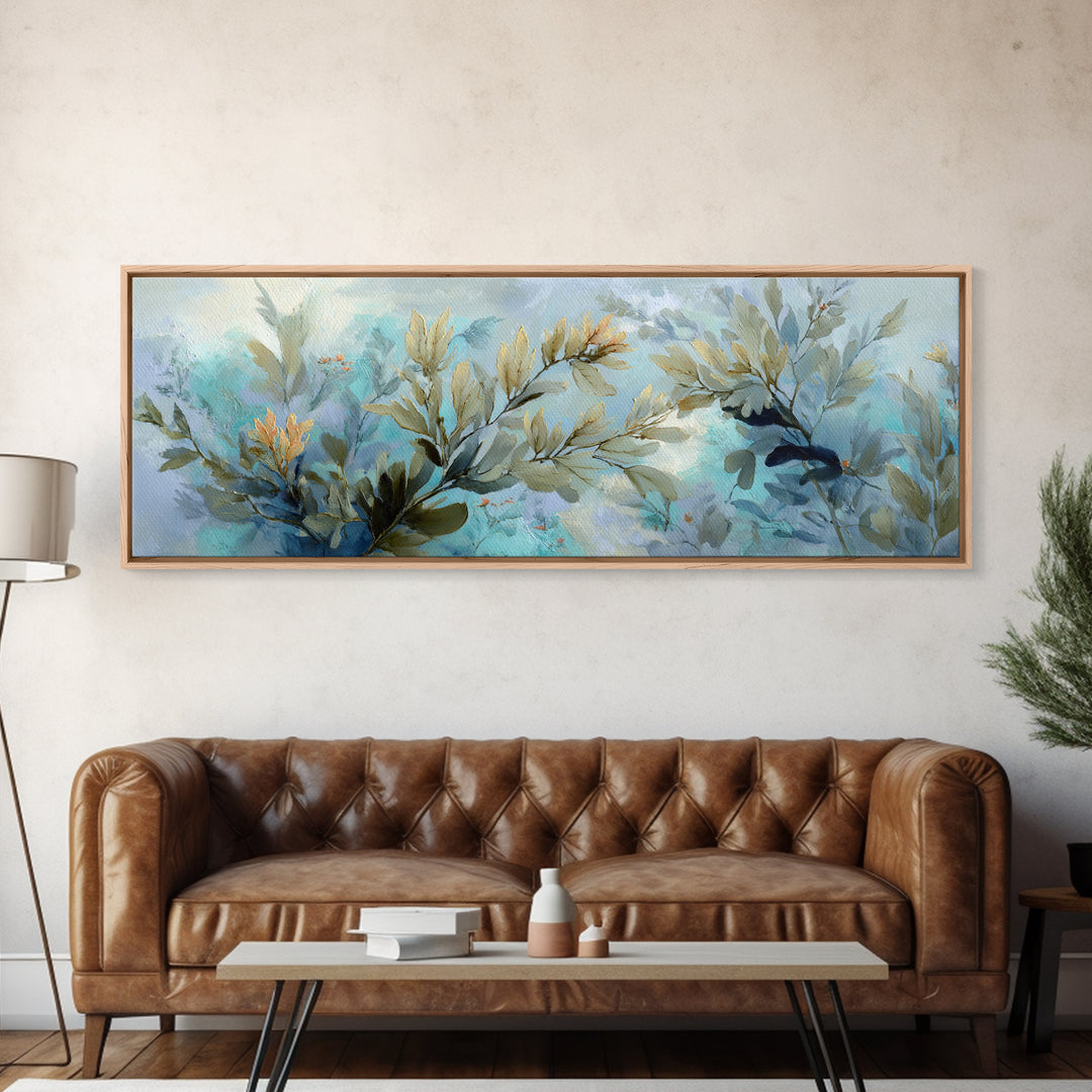Sea Dragon Drifting Among Kelp Framed Canvas Print, Marine Life Art, Beach Prints, Living Room Decor, Fine Art, Marine, MLA-3x1-81