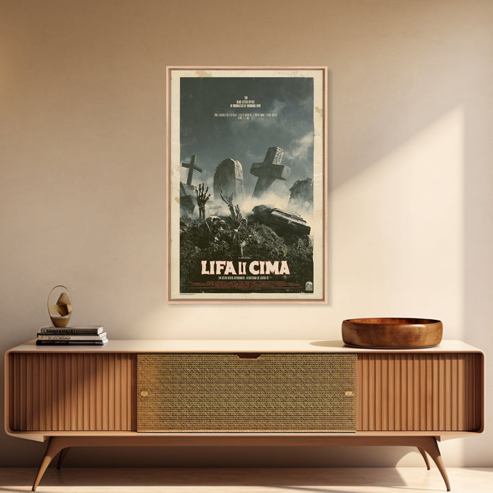 The Dead Letter Office Of Mourning Row, Italian Horror Film Poster, Retro Gothic Cinema Art, Vintage Halloween Wall Art, Framed Canvas Print