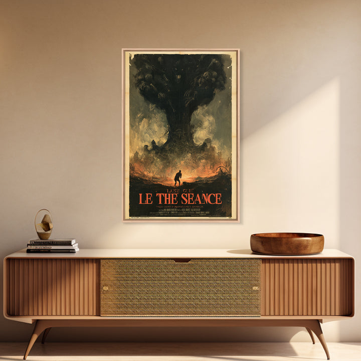 The Last Guest At The Winter Seance, French Horror Film Poster, Retro Gothic Cinema Art, Vintage Halloween Wall Art, Framed Canvas Print