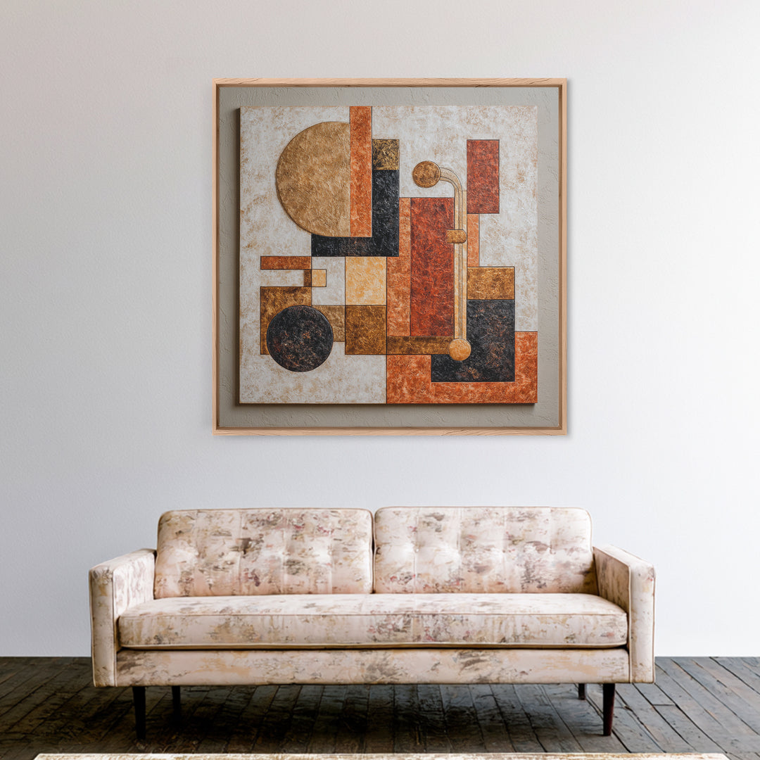 Jazz Musician in Angular Mid Century Style Canvas Print, Midcentury Modern Art, Statement Artwork, Living Room Decor, Retro, MMA-1x1-9
