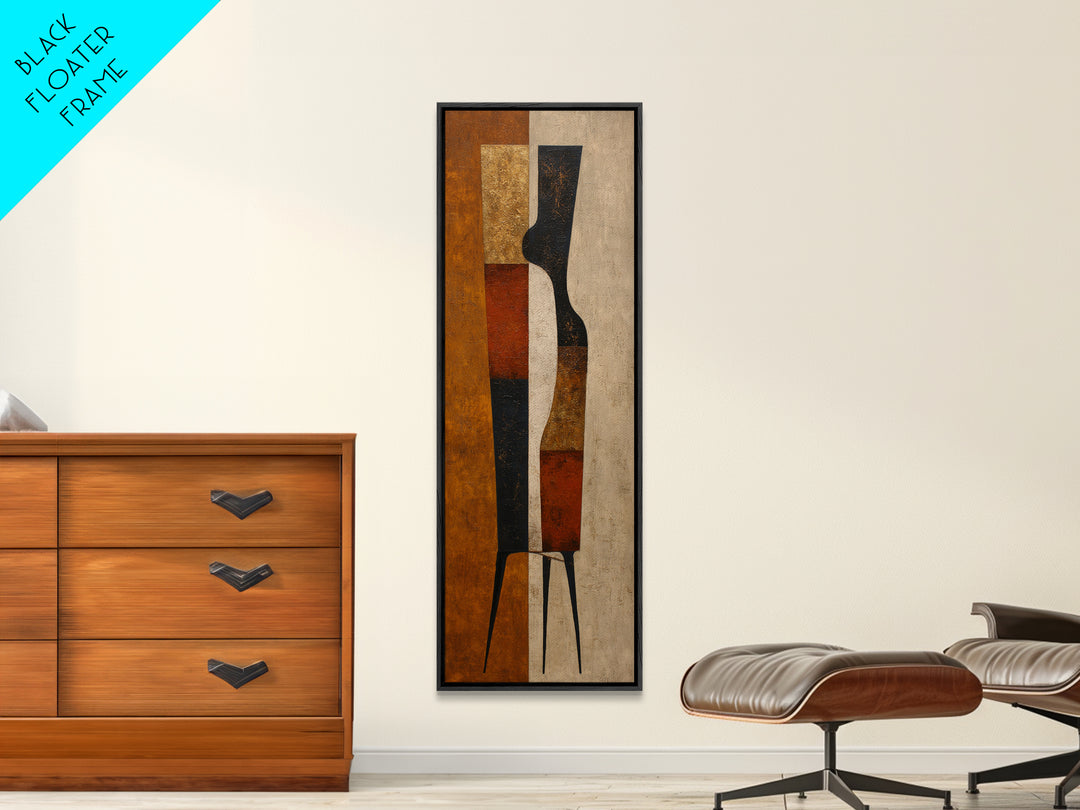 Eames Era Chair Silhouette as Graphic Art Canvas Print, Midcentury Modern Art, Living Room Decor, Watercolor Art, Retro, MMA-1x3-16
