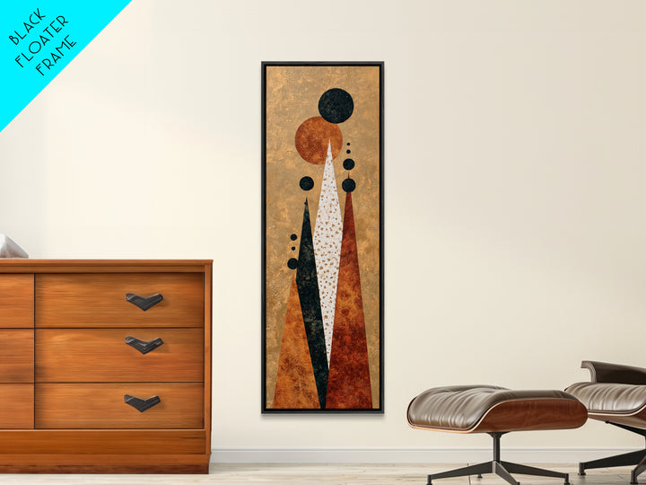 Minimal Mountain Scene Framed Canvas Print, Midcentury Modern Art, Digital Art, Living Room Decor, Retro, Oversized Wall Art, MMA-1x3-3