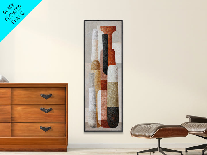 Retro Cocktail Glasses Framed Canvas Print, Midcentury Modern Art, Luxury Decor, Living Room Decor, Abstract Art, Retro, MMA-1x3-66