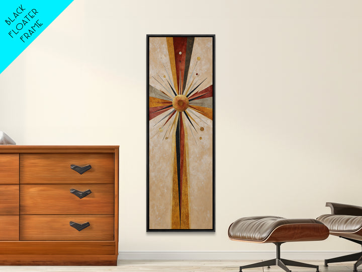 Sunburst Clock Composition Canvas Print, Midcentury Modern Art, Abstract Wall Art, Living Room Decor, Fine Art, Retro, MMA-1x3-81