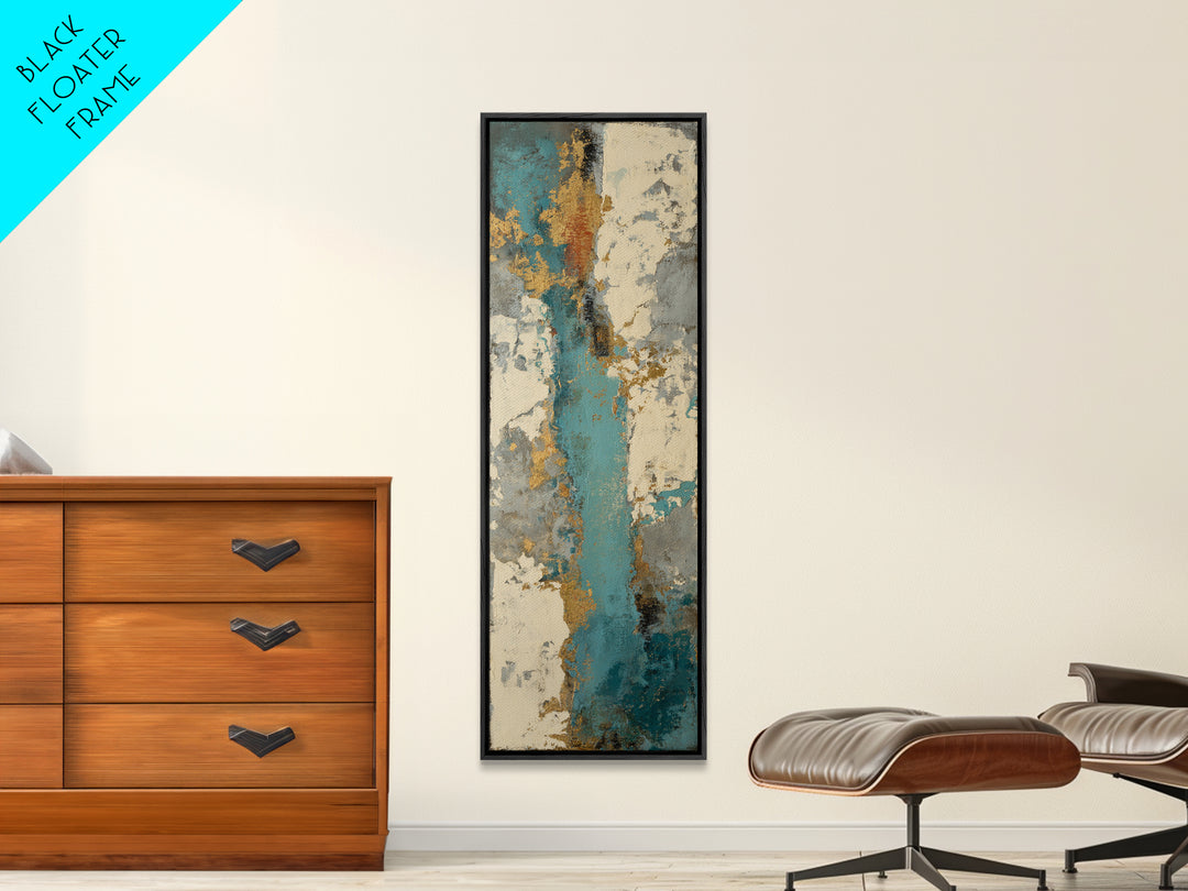 Teal Sofa Era Abstract Pattern Without Furniture Canvas Print, Midcentury Modern Art, Digital Print, Living Room Decor, Retro, MMA-1x3-84