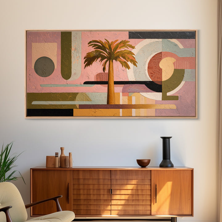 Stylized Palm Tree Canvas Print, Midcentury Modern Art, Printable Wall Art, Living Room Decor, Fine Art, Retro, Modern Wall Art, MMA-2x1-61