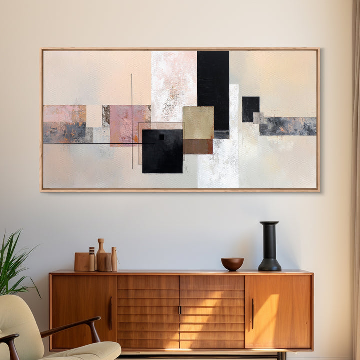 Sunburst Clock Composition Canvas Print, Midcentury Modern Art, Digital Print, Living Room Decor, Retro, Minimalist Wall Art, MMA-2x1-89