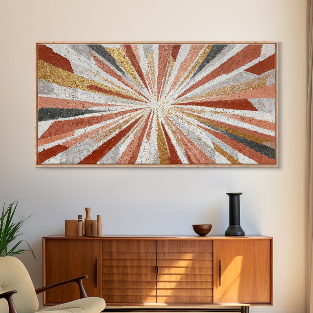 Atomic Starburst Pattern Canvas Print, Midcentury Modern Art, Art Print, Living Room Decor, Fine Art, Retro, Abstract Wall Art, MMA-2x1-94
