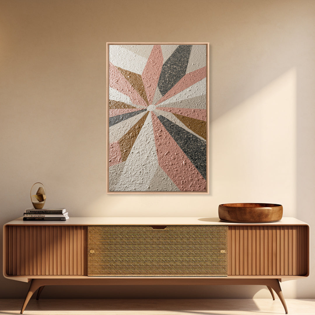 Atomic Starburst Pattern Framed Canvas Print, Midcentury Modern Art, Wall Decor, Living Room Decor, Fine Art, Retro, MMA-2x3-34