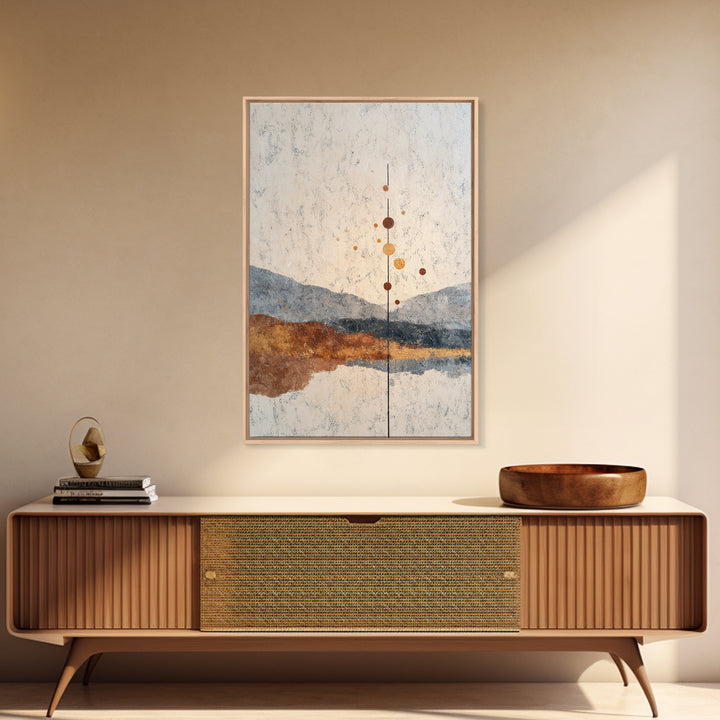 Minimal Mountain Scene Framed Canvas Print, Midcentury Modern Art, Mid Century Modern, Living Room Decor, Fine Art, Retro, MMA-2x3-47