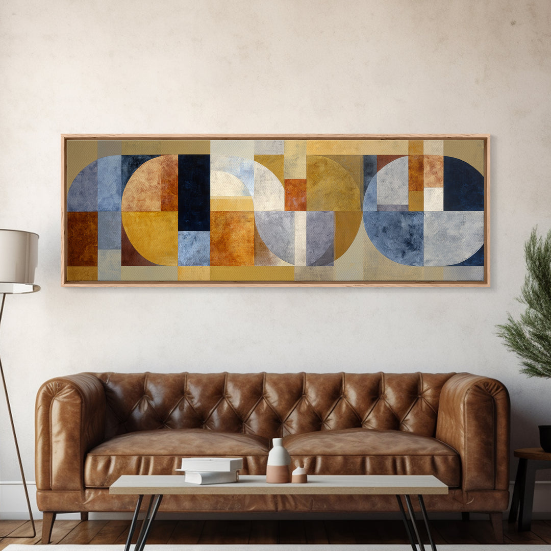 Sunburst Clock Composition Canvas Print, Midcentury Modern Art, Digital Print, Living Room Decor, Retro, Minimalist Wall Art, MMA-3x1-13