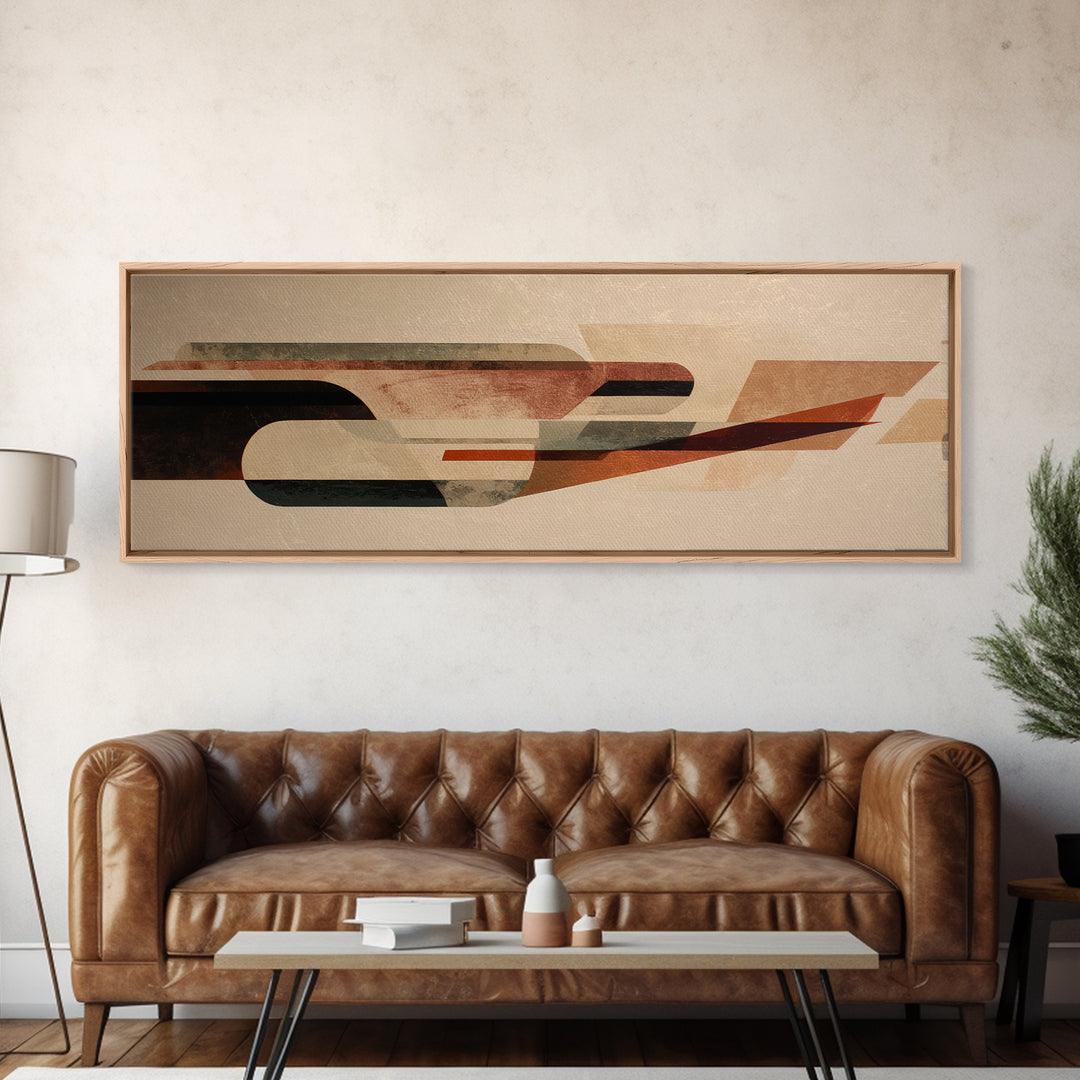 Rocket Ship in Retro Space Age Design Canvas Print, Midcentury Modern Art, Wall Decor, Living Room Decor, Fine Art, Retro, MMA-3x1-30