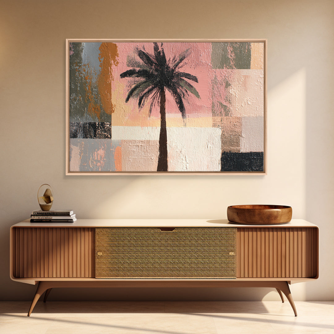 Stylized Palm Tree Canvas Print, Midcentury Modern Art, Living Room Wall Art, Living Room Decor, Fine Art, Retro, Luxury Decor, MMA-3x2-21