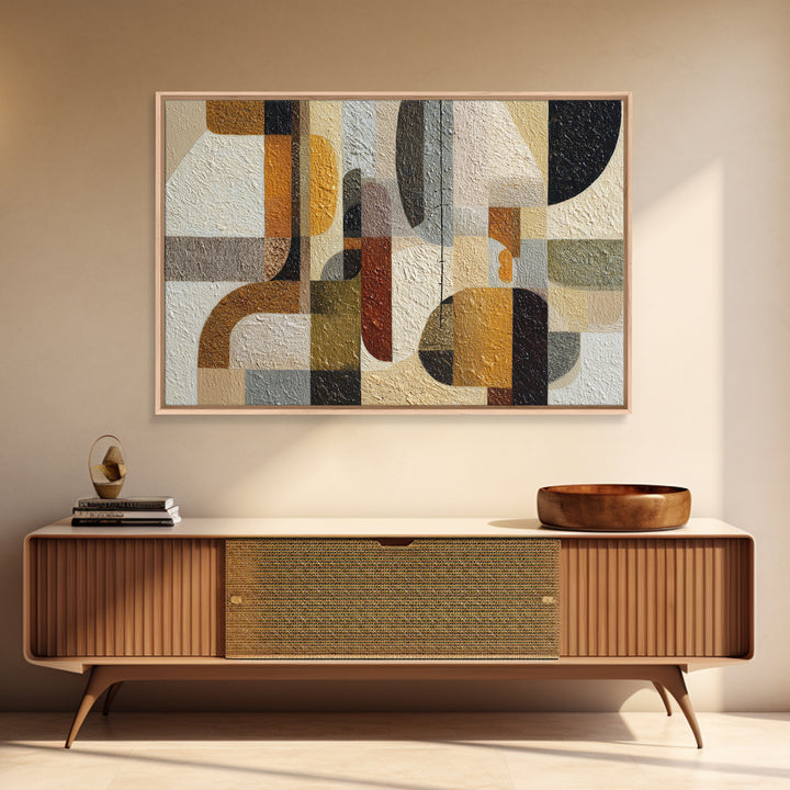 Jazz Musician in Angular Mid Century Style Canvas Print, Midcentury Modern Art, Modern Art, Living Room Decor, Oil Painting, MMA-3x2-37