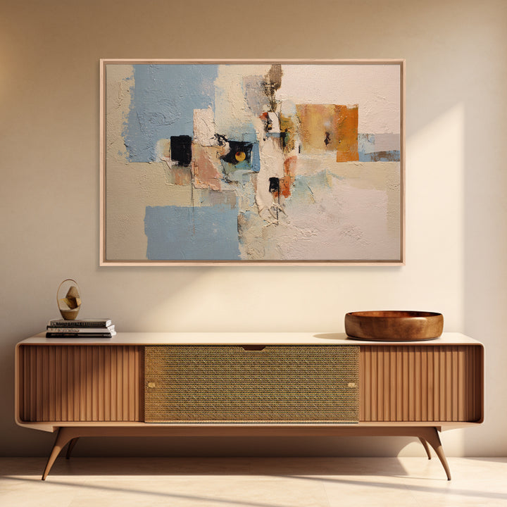 Jazz Musician in Angular Mid Century Style Canvas Print, Midcentury Modern Art, Modern Art, Living Room Decor, Oil Painting, MMA-3x2-61