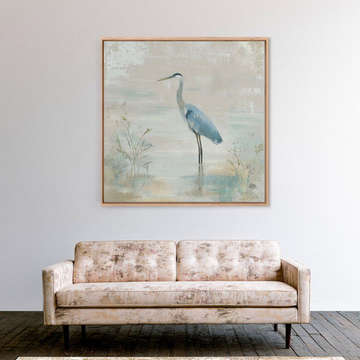 Blue Heron Standing Canvas Print, Medical Office Art, Educational Poster, Office Decor, Fine Art, Calm, Fine Art Print, MOA-1x1-14