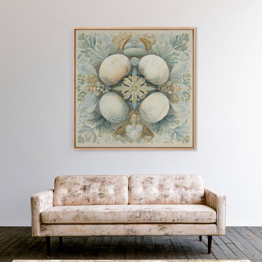 Coastal Shells and Water Study Canvas Print, Medical Office Art, Office Decor, Calm, Brain Poster, Healthcare Wall Art, MOA-1x1-20