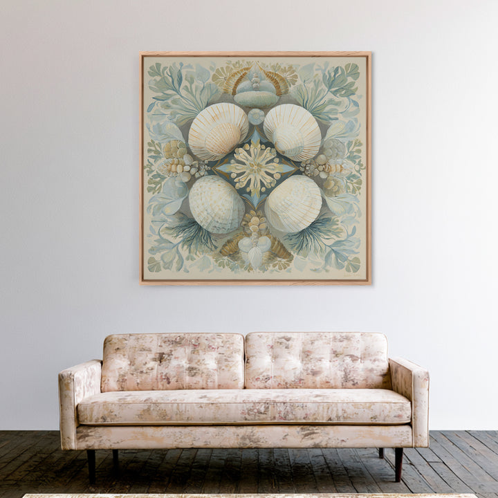 Coastal Shells and Water Study Canvas Print, Medical Office Art, Office Decor, Calm, Brain Poster, Healthcare Wall Art, MOA-1x1-20
