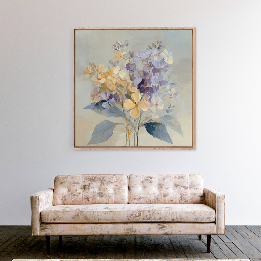 Lavender Botanical Still Life Framed Canvas Print, Medical Office Art, Biology Art, Office Decor, Oil Painting, Calm, MOA-1x1-21