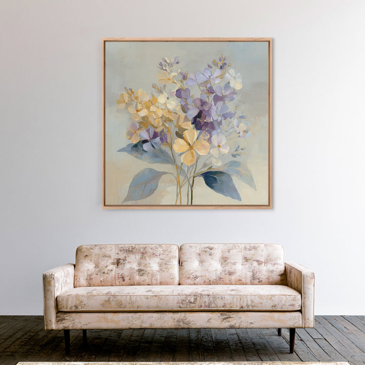 Lavender Botanical Still Life Framed Canvas Print, Medical Office Art, Biology Art, Office Decor, Oil Painting, Calm, MOA-1x1-21