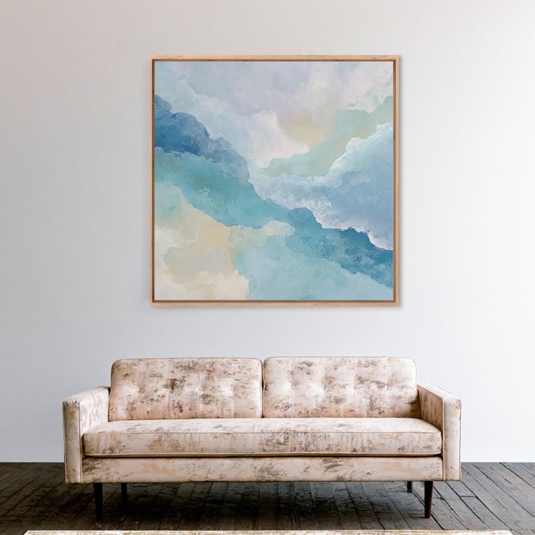 Calming Blue Abstract Canvas Print, Medical Office Art, Modern Decor, Office Decor, Abstract Art, Calm, Home Decor, Wall Decor, MOA-1x1-25