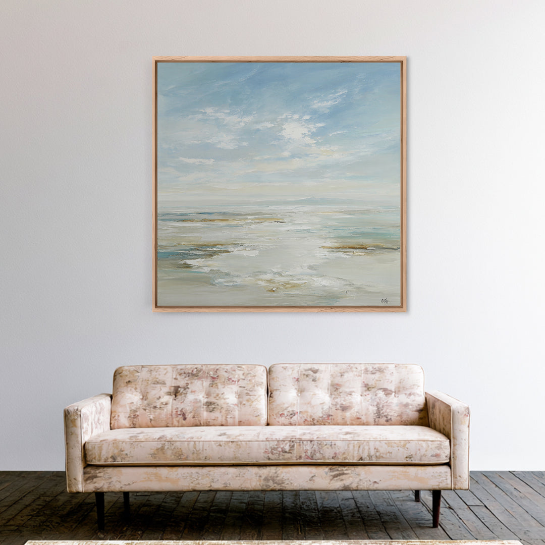 Peaceful Ocean Horizon Framed Canvas Print, Medical Office Art, Printable Art, Office Decor, Fine Art, Calm, Medical Wall Art, MOA-1x1-28