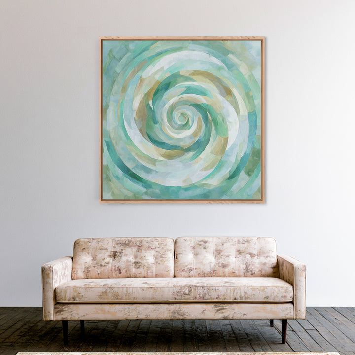 Abstract Healing Spiral Framed Canvas Print, Medical Office Art, Healthcare Wall Art, Office Decor, Abstract Art, Calm, MOA-1x1-39