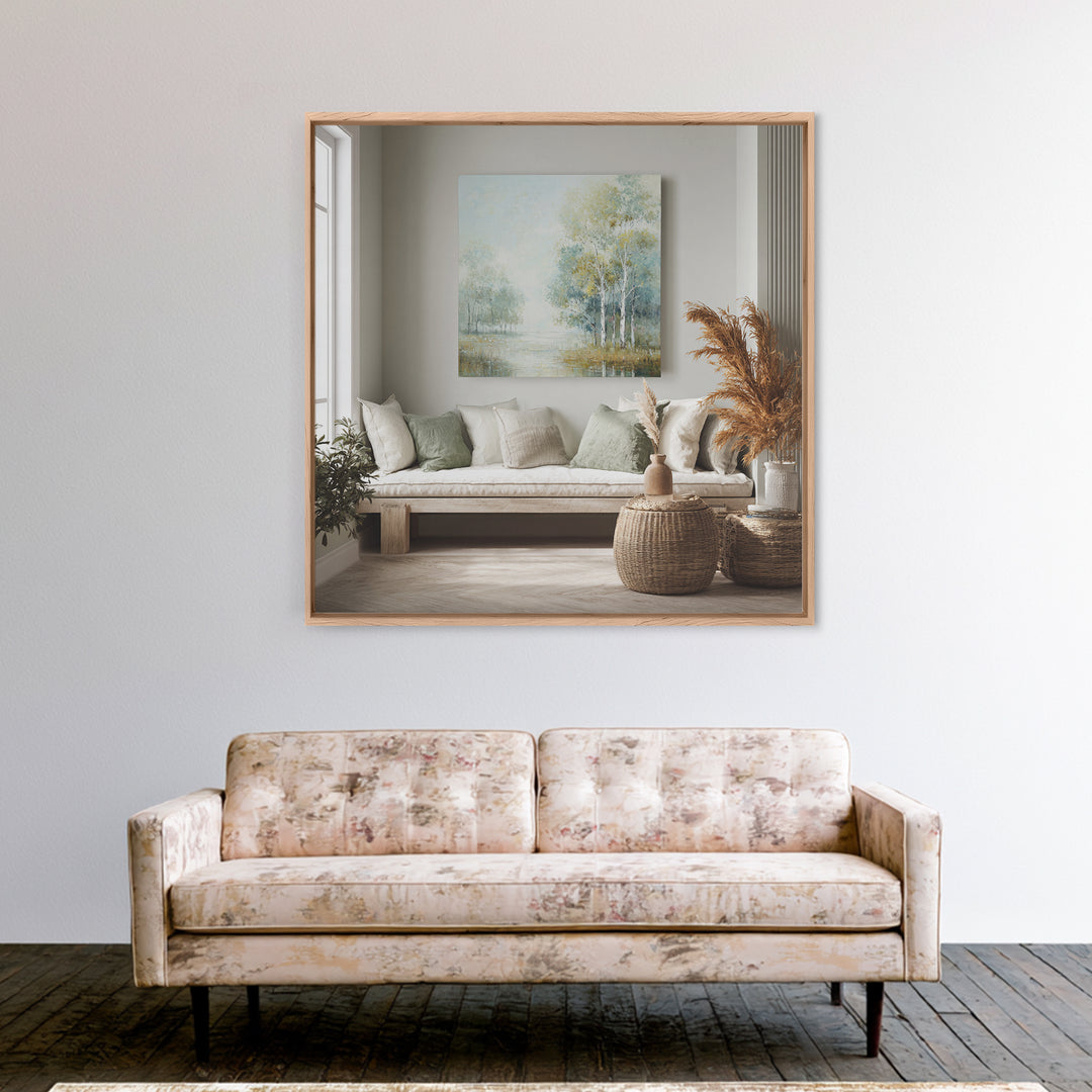 Gentle Forest Path Framed Canvas Print, Medical Office Art, Gallery Decor, Office Decor, Oil Painting, Calm, Contemporary Art, MOA-1x1-41
