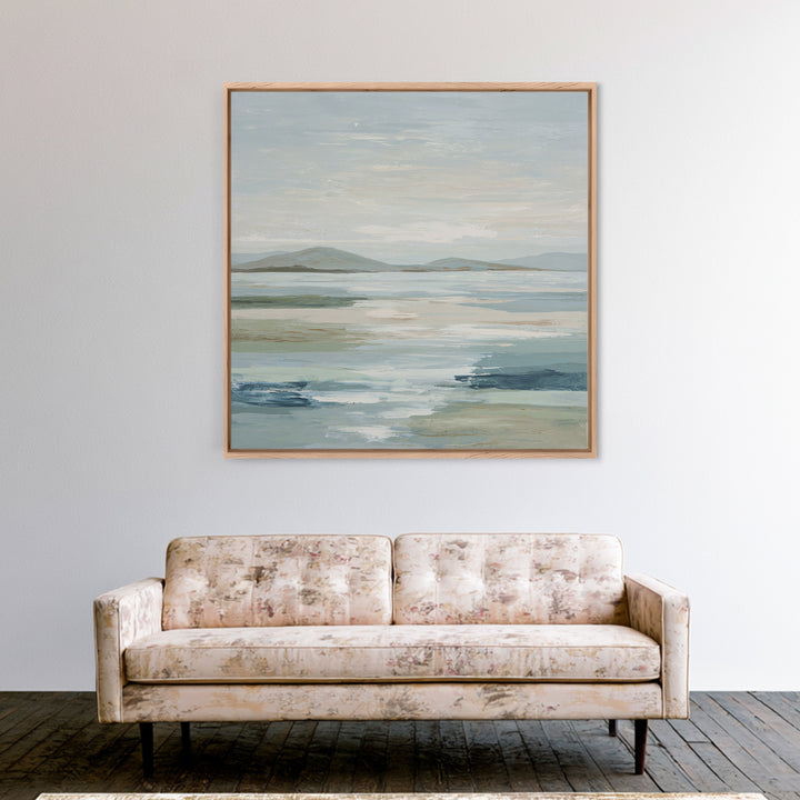 Peaceful Ocean Horizon Framed Canvas Print, Medical Office Art, Healthcare Wall Art, Office Decor, Calm, Gallery Decor, MOA-1x1-52