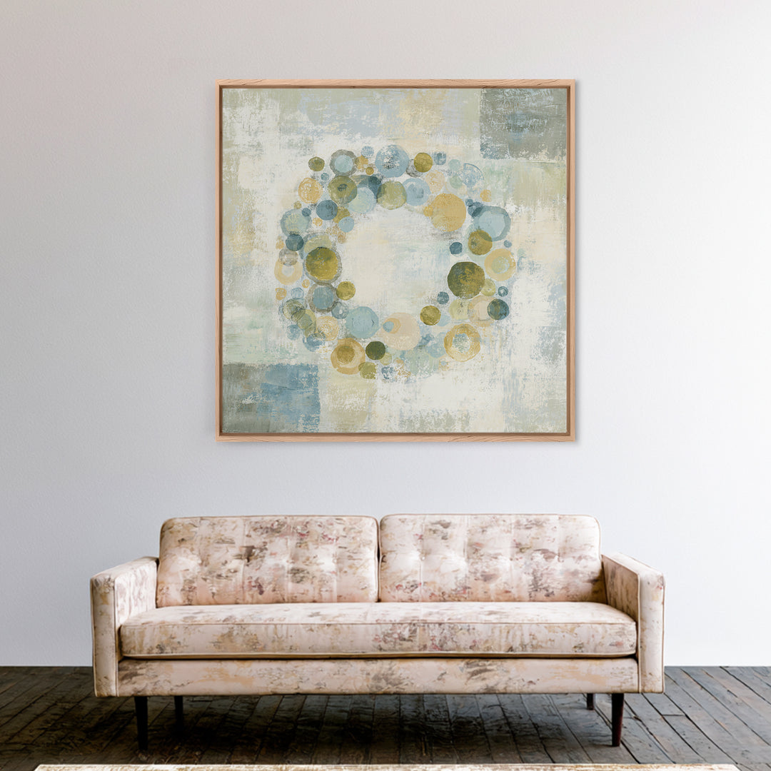 Abstract Cells and Circles as Soothing Pattern Framed Canvas Print, Medical Office Art, Fine Art Print, Office Decor, MOA-1x1-53