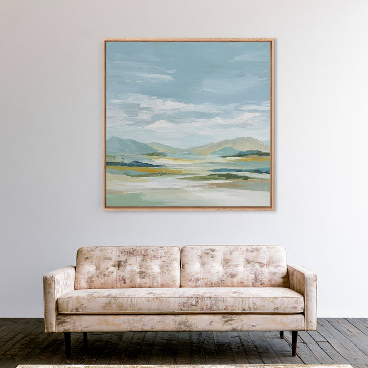 Soft Mountain Landscape Framed Canvas Print, Medical Office Art, Medical School, Office Decor, Fine Art, Calm, Minimalist Decor, MOA-1x1-74