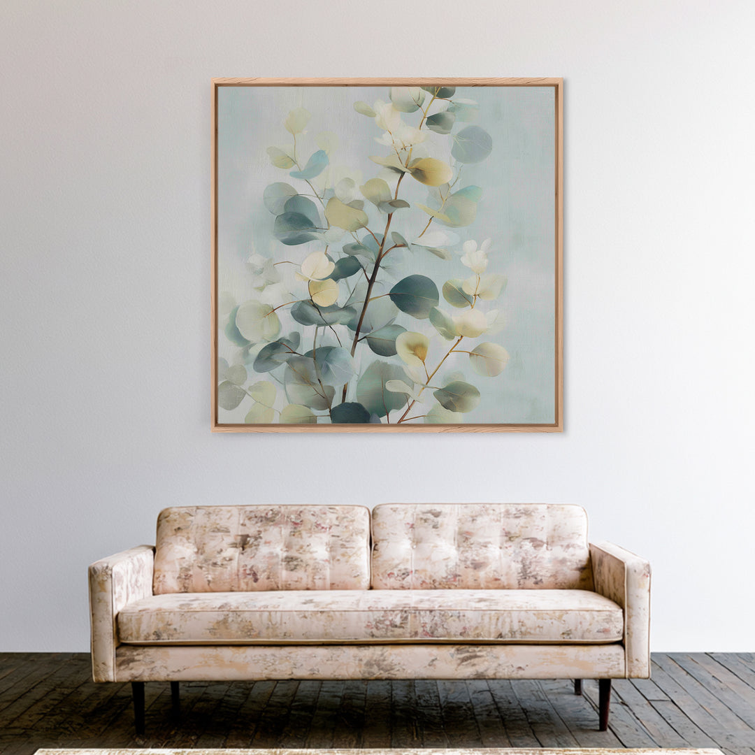 Botanical Eucalyptus Branch Canvas Print, Medical Office Art, Modern Decor, Office Decor, Fine Art, Calm, Home Decor, MOA-1x1-75