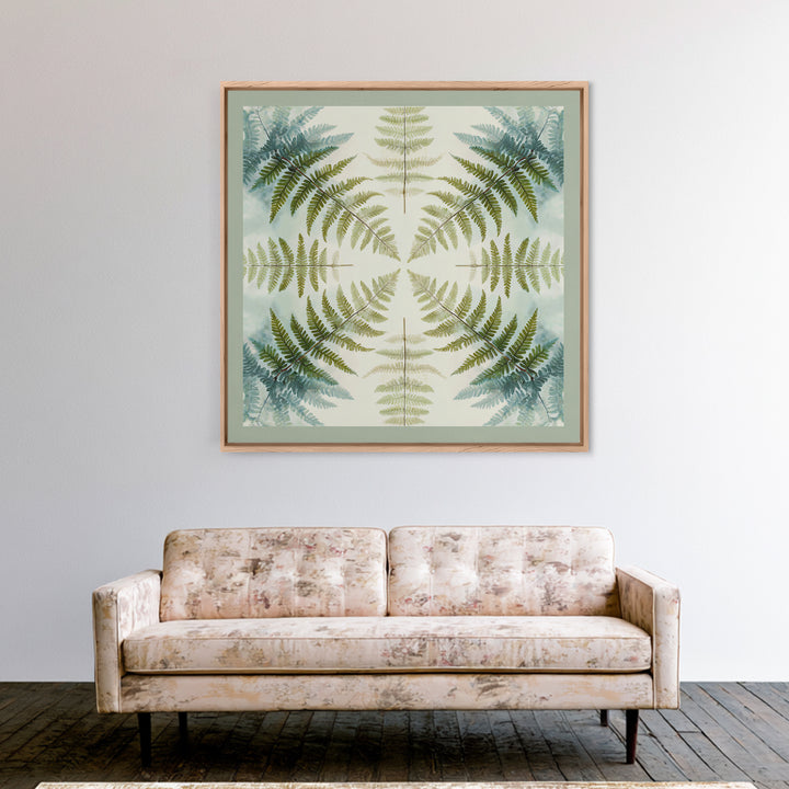 Minimal Green Fern Specimen Framed Canvas Print, Medical Office Art, Medical Student Gift, Office Decor, Fine Art, Calm, MOA-1x1-8