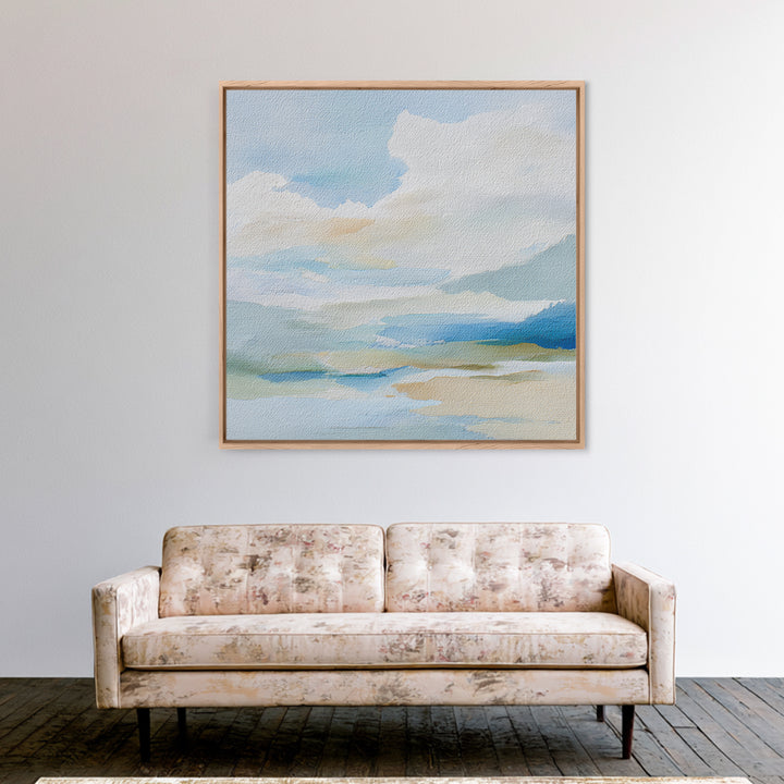 Sky and Cloud Scene Canvas Print, Medical Office Art, Textured Painting, Office Decor, Fine Art, Calm, Minimalist Art, MOA-1x1-81