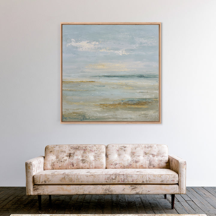 Large Neutral Landscape Framed Canvas Print, Medical Office Art, Textured Painting, Office Decor, Oil Painting, Calm, MOA-1x1-88
