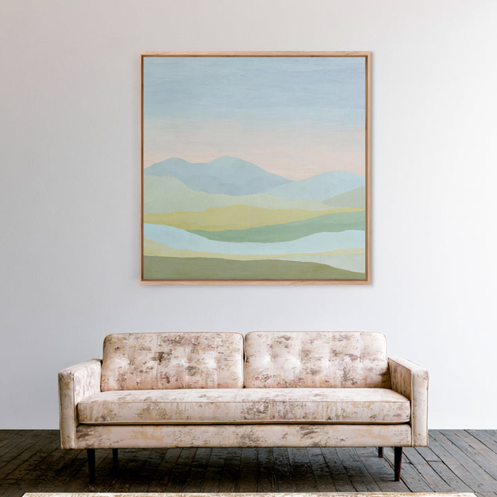 Minimal Sunrise over Rounded Hills Canvas Print, Medical Office Art, Neutral Decor, Office Decor, Fine Art, Calm, Wall Art, MOA-1x1-95