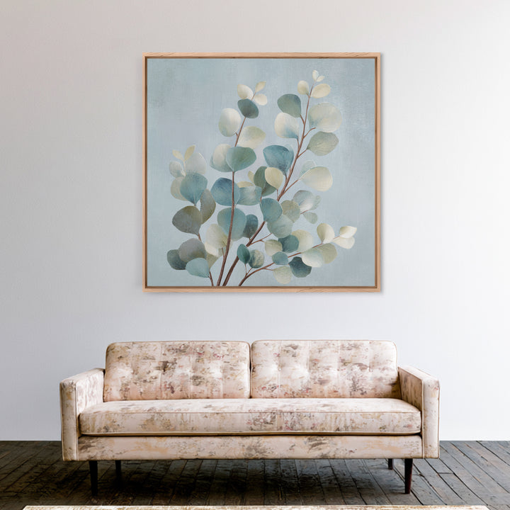 Botanical Eucalyptus Branch Canvas Print, Medical Office Art, Wall Art, Office Decor, Oil Painting, Calm, Printable Card, MOA-1x1-99