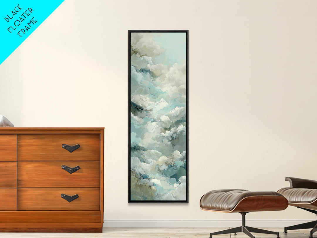 Calming Blue Abstract Canvas Print, Medical Office Art, Statement Artwork, Office Decor, Fine Art, Calm, Digital Art, MOA-1x3-37