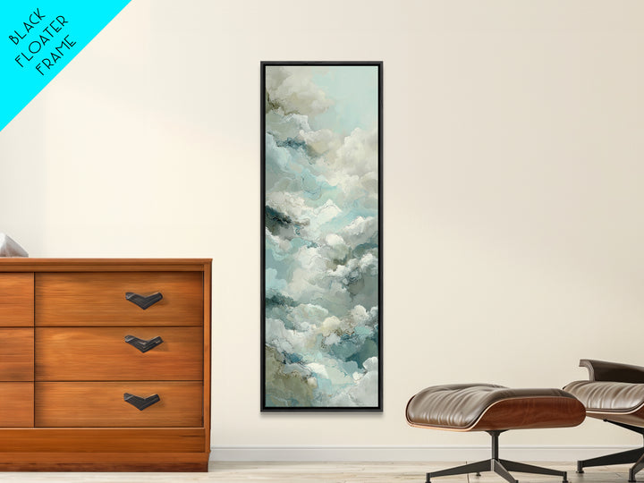 Calming Blue Abstract Canvas Print, Medical Office Art, Statement Artwork, Office Decor, Fine Art, Calm, Digital Art, MOA-1x3-37