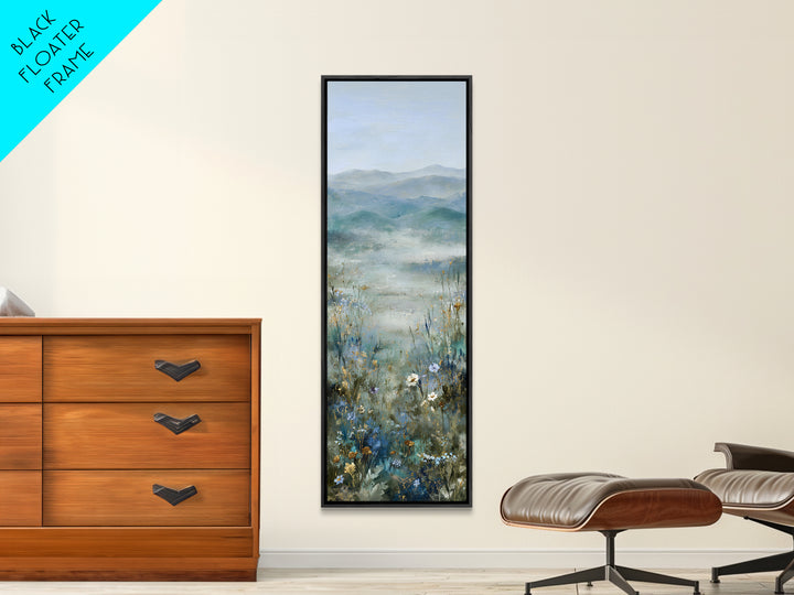 Sunlit Meadow with Wildflowers and Calm Mood Canvas Print, Medical Office Art, Wall Art, Office Decor, Watercolor Art, Calm, MOA-1x3-48