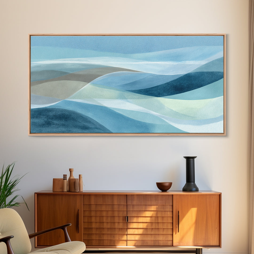 Calming Blue Abstract Canvas Print, Medical Office Art, Wall Art, Office Decor, Fine Art, Calm, Printable Card, Medical Art, MOA-2x1-21