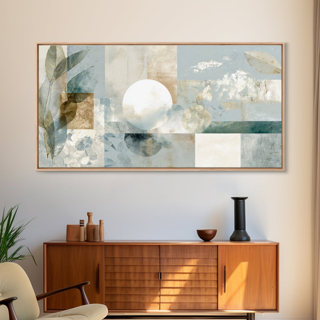 Clean Geometric Composition Framed Canvas Print, Medical Office Art, Luxury Decor, Office Decor, Calm, Digital Wall Art, MOA-2x1-6