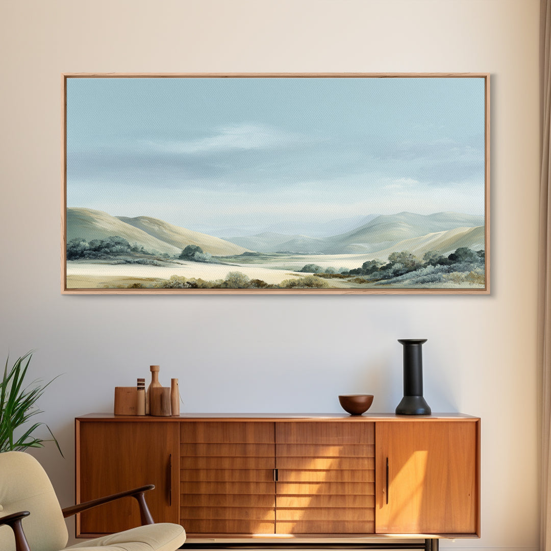 Large Neutral Landscape Framed Canvas Print, Medical Office Art, Digital Wall Art, Office Decor, Calm, Healthcare Wall Art, MOA-2x1-60