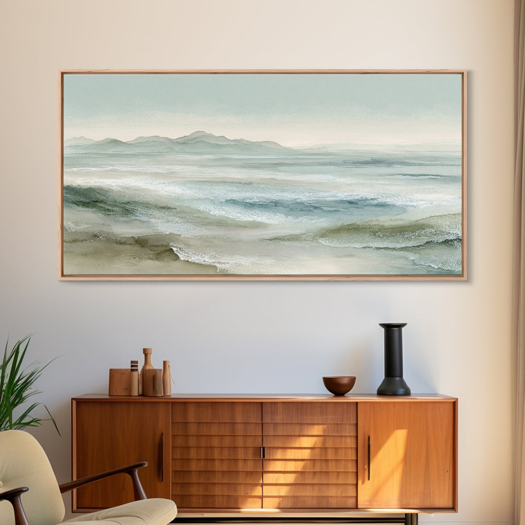Coastal Shells and Water Study Canvas Print, Medical Office Art, Printable Art, Office Decor, Fine Art, Calm, Medical Wall Art, MOA-2x1-64