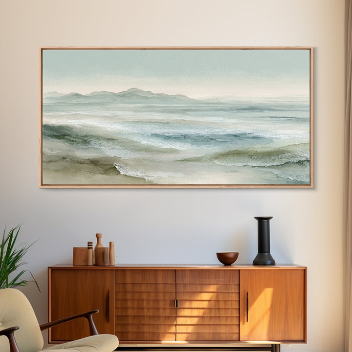 Coastal Shells and Water Study Canvas Print, Medical Office Art, Printable Art, Office Decor, Fine Art, Calm, Medical Wall Art, MOA-2x1-64